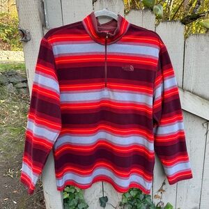 North Face Lightweight Fleece Pullover 1/4 Zip Men's XXL Southwestern Stripe